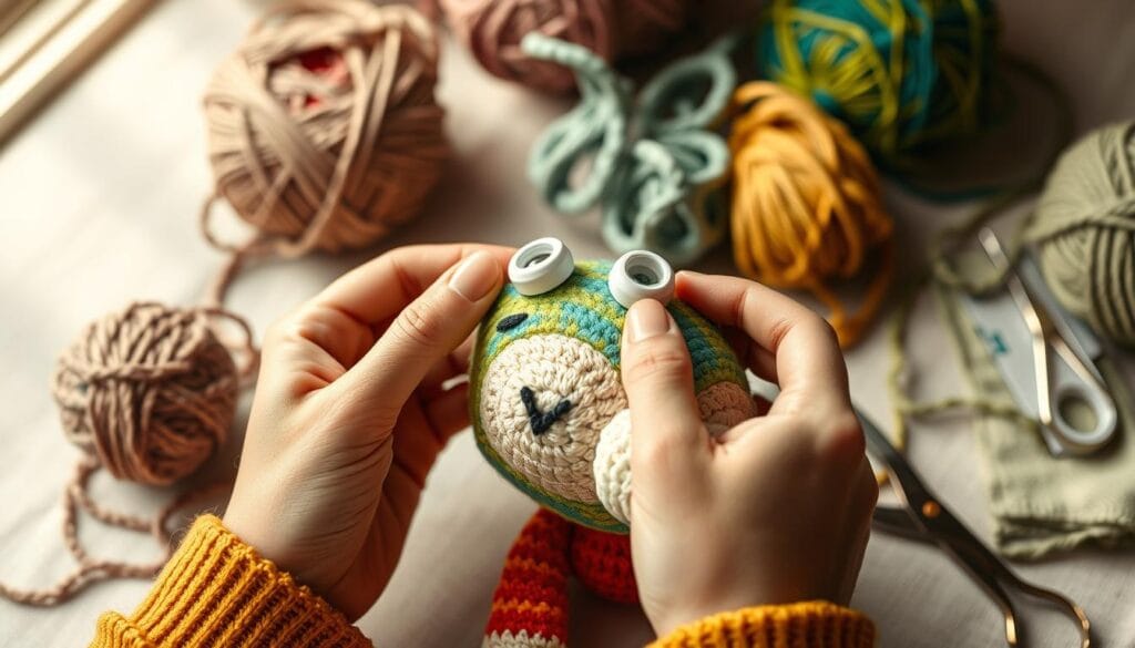 Yarn crafts safety eye installation