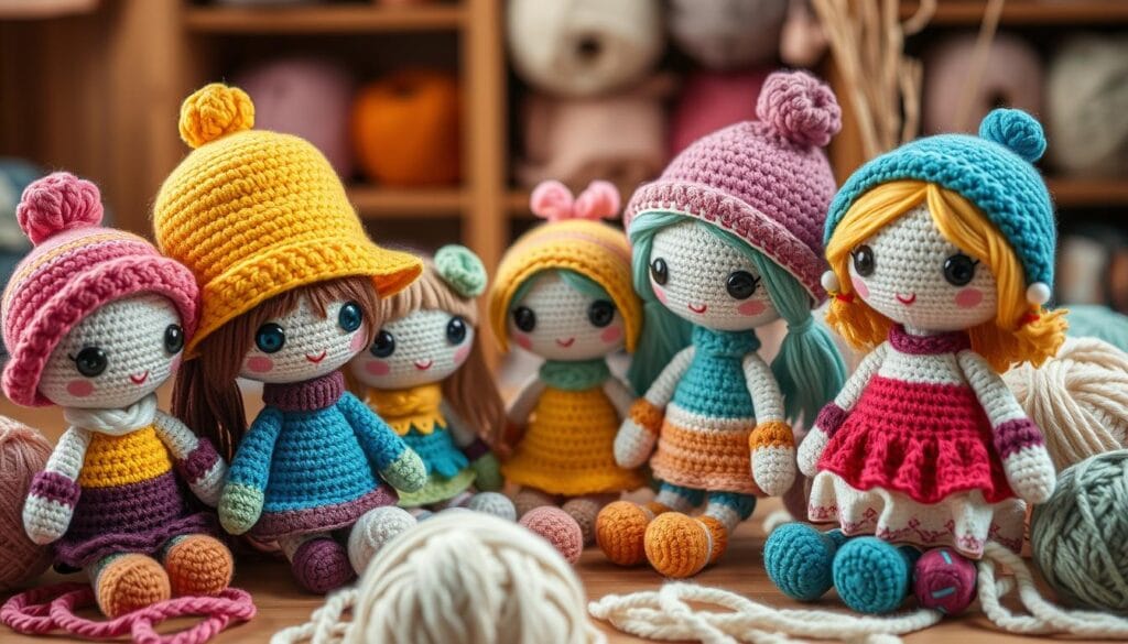 crocheted dolls