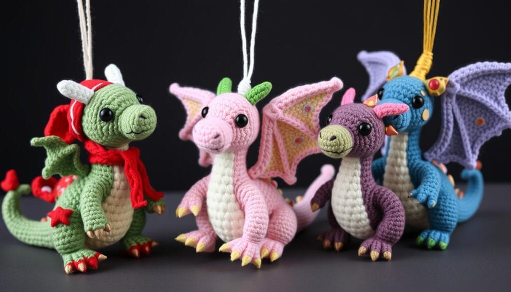 Amigurumi Dragon Ornament Design Variations