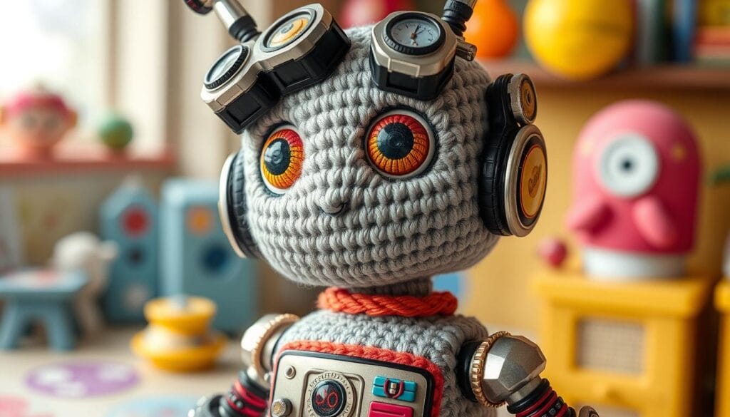 Movie-Inspired Amigurumi Robot Details