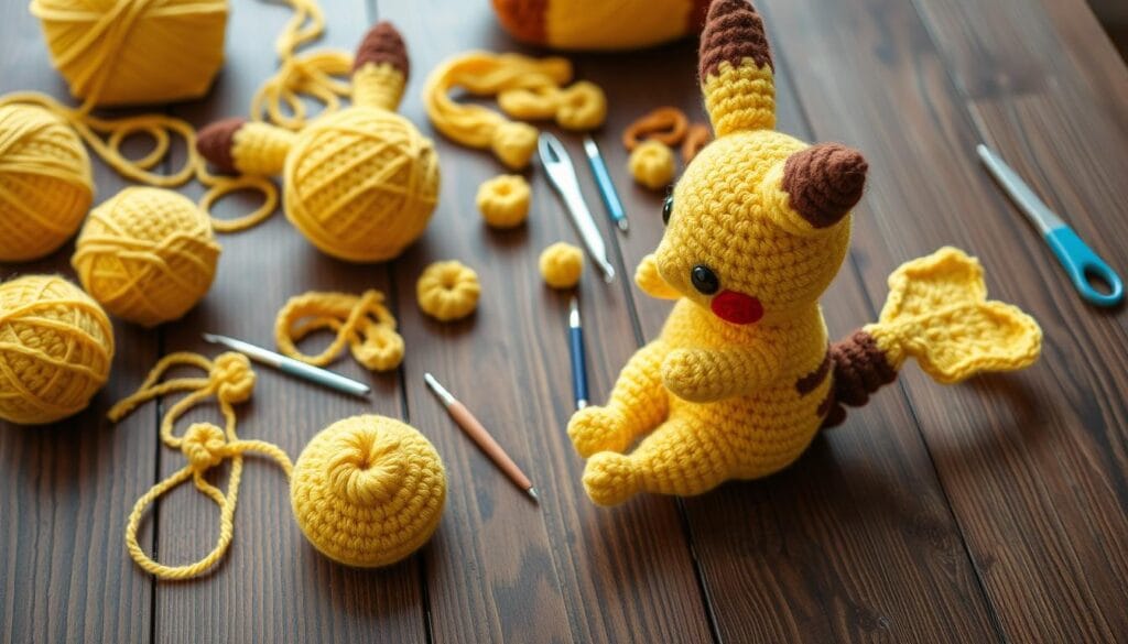 Pikachu Amigurumi Body Construction