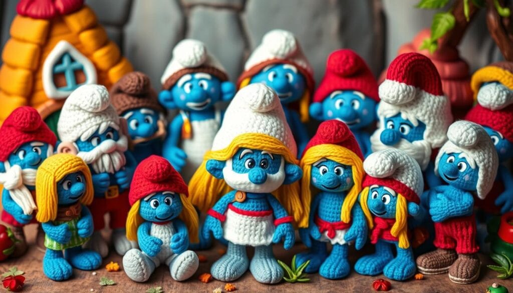 Smurf Village Amigurumi Character Variations